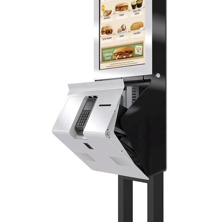 21 24 27 32 polegadas de tela de toque POS sem numerário Fast Food Self Service ordenar o pagamento Quiosque Terminal Tripé a máquina