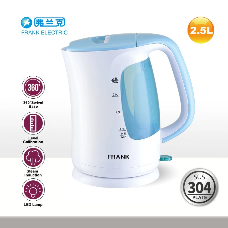 2,5L Kunststoff BPA Kostenloser elektrischer Wasserkocher Küchengerät