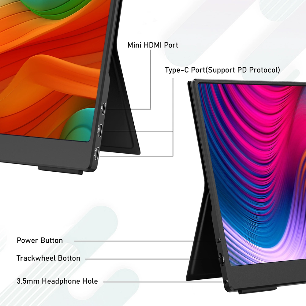 Gtmedia Mate 140f Monitor portátil USB Full HD 1080P USB de tipo IPS-C Cuidado de los ojos Pantalla Externa para portátiles.