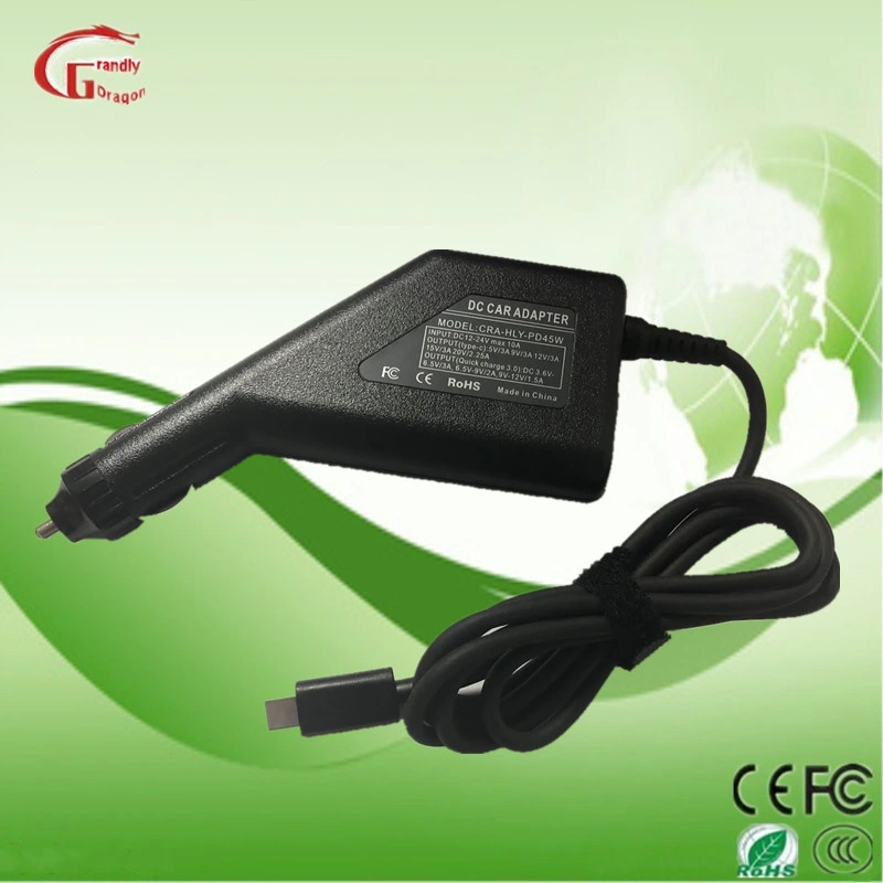 45W Tipo C QC3.0 USB Adaptador de coche Cargador de coche para la mayoría de portátiles y teléfonos móviles y tabletas/cámaras/Productos Digitales