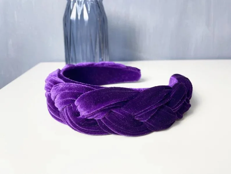 Velvet Women Headbands Braided Hair Band Padded Hair Hoop Boho Headband Matador Headband Hair Accessory