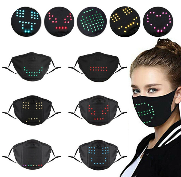 Fête de Noël 6 modes LED Smart Voice Control USB chargé Masque Flash