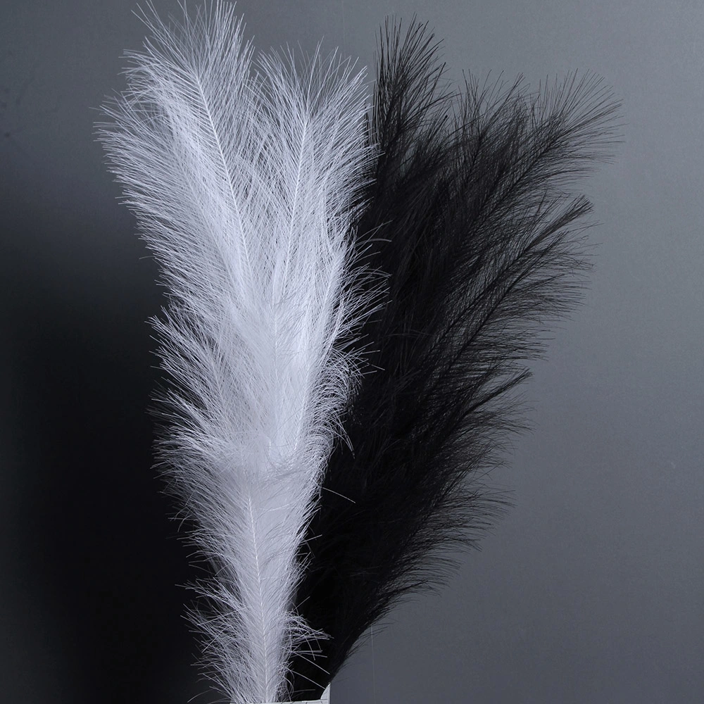 Cool Artificial Pampas Grass White Dried Flower Black Pampas Grass Dried Flower Home Decorative Fluffy Feather Artificial Pampas