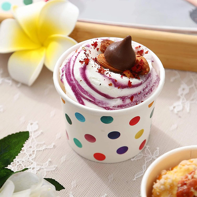 Papel Kraft personalizada de la copa de helado y tapa de la comida rápida taza de sopa de envases desechables de la copa de helado