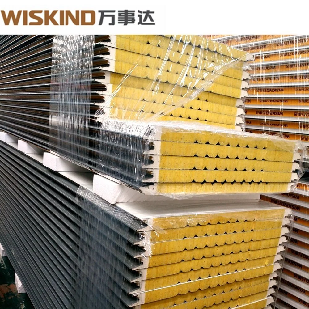 Rock Wool Sandwich Panel Roof Wall of Steel Structure with Good Fireproof