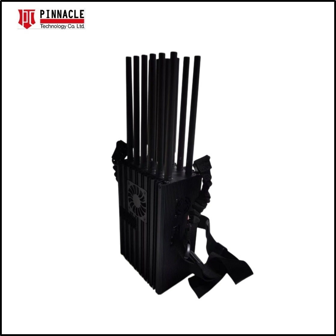 12-Antennas Handheld Mobile Phone 2g+3G+4G+5g WiFi-2.4G+5.8g+315+433+868+GPS Signal Jammer up to 60W Power