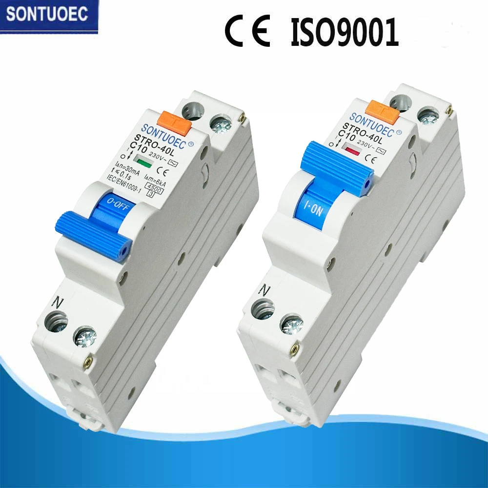 Sontuoec Marque Prise en & Disjoncteur de Type Rail DIN RCBO 1p+N