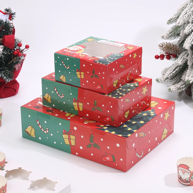 Wholesale/Supplier Cake Chocolate Printed Box PVC Paper Christmas Window Boxes for Cookie