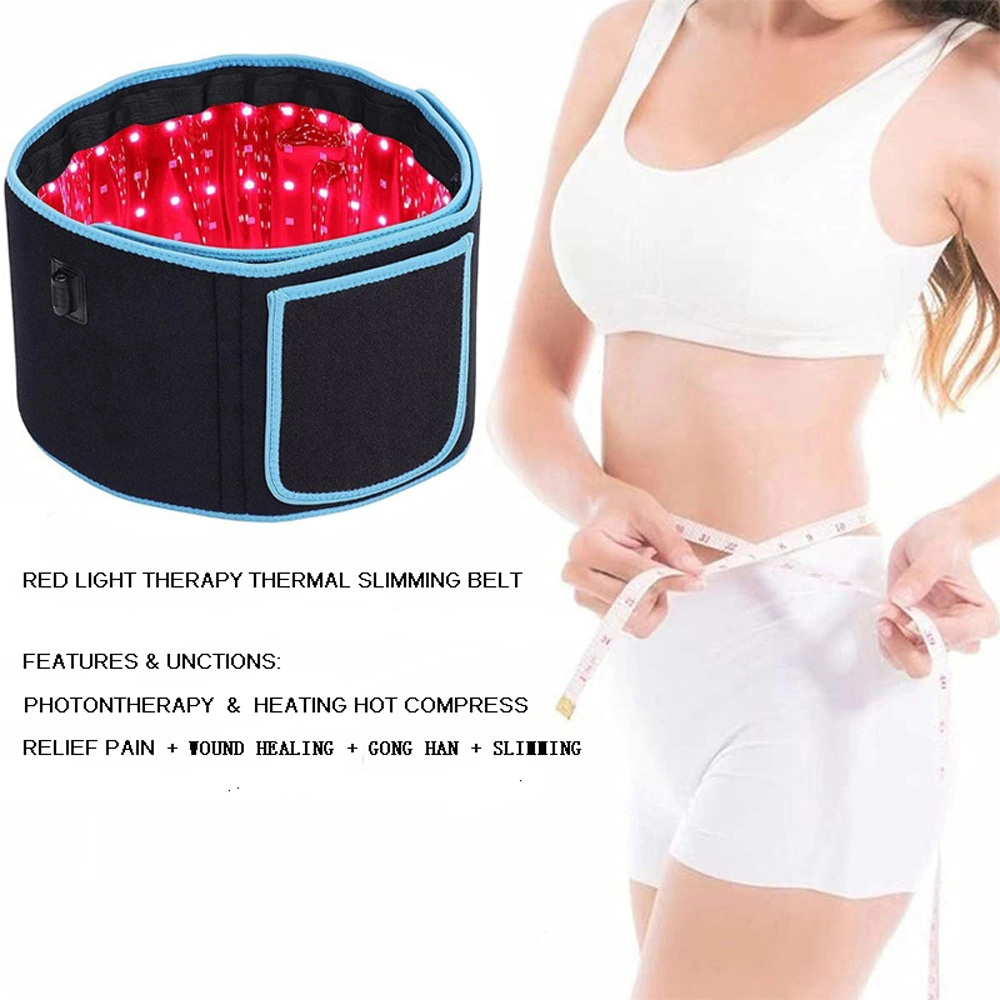 Amazon Hot Selling LED Slimming Massage Belt 660nm 850nm Red Light Therapy Pain Relief Heating Weight Loss Massage Slimming Belt