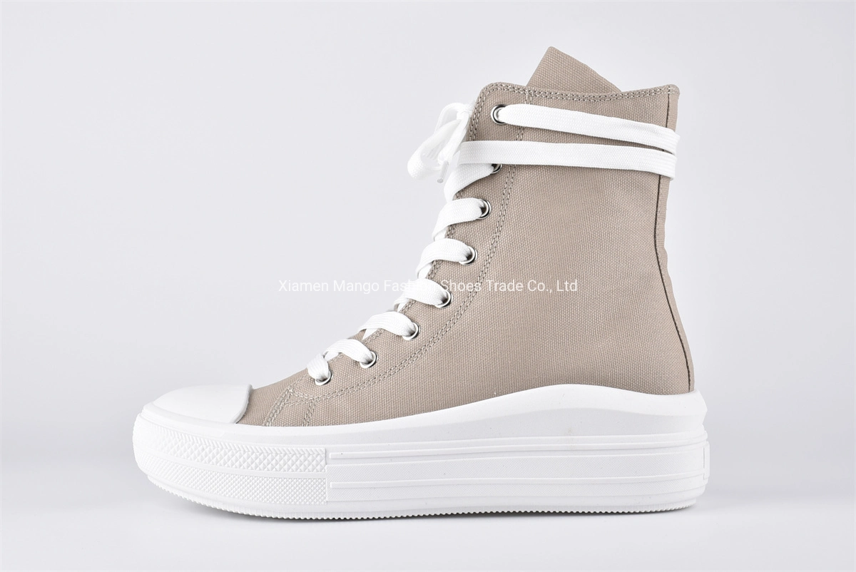 New Women Canvas Contracted Style Sneaker Ankle Boots for Womens White Casual Summer Trending Ladies Skat Shoes