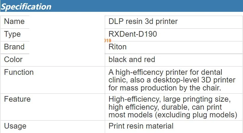 DLP Denture Resin Printer D190