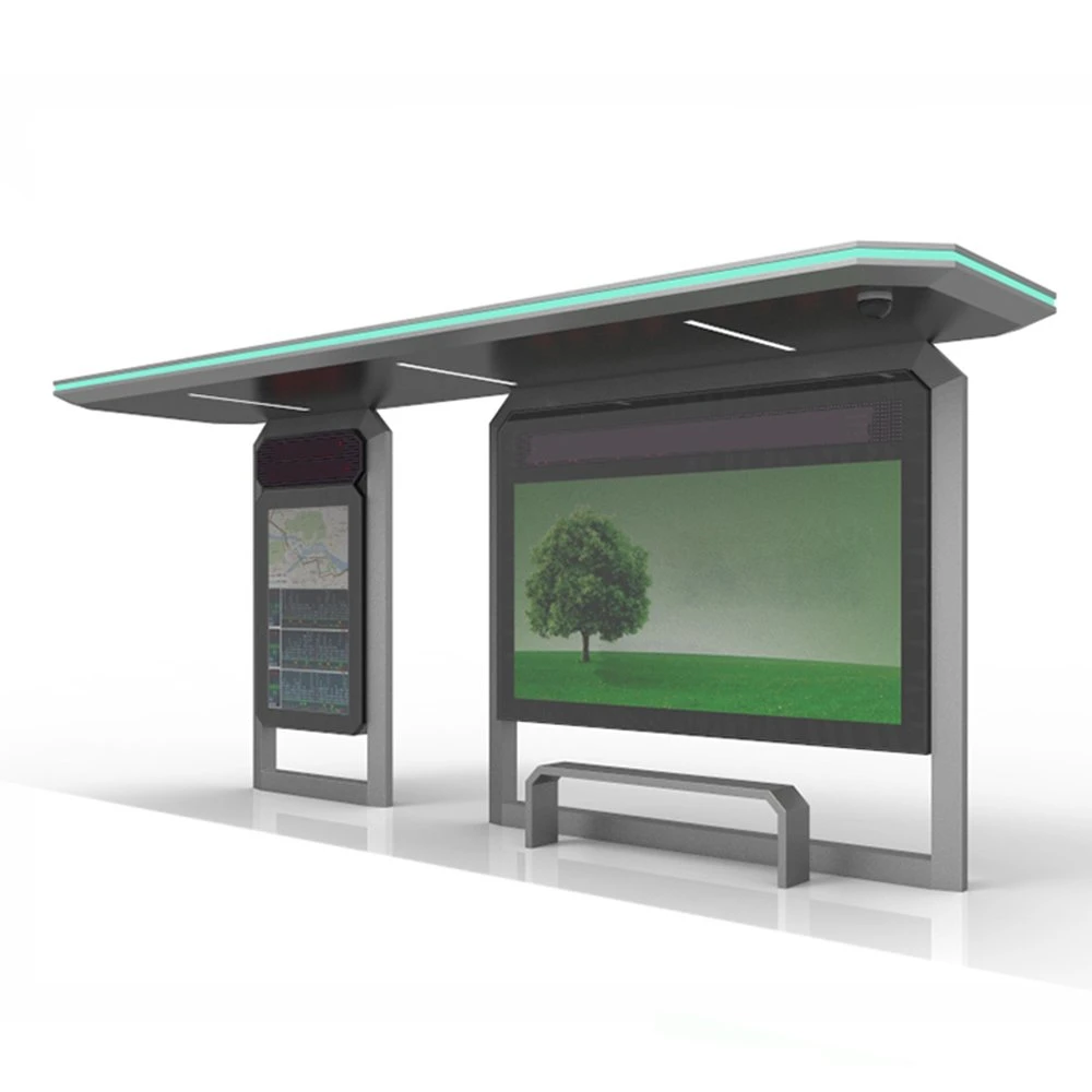 Popular Tempered Glass Bus Shelter Stainless Steel/Metal Bus Stop Shelter