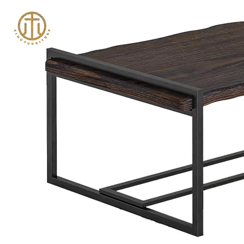 Living Room Hotel Solid Wood and Metal Multifunctional Square Coffee Tables Sets