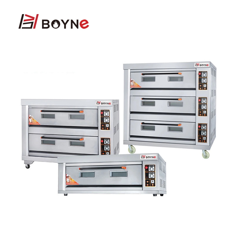 Hotel Restaurant Kitchen Equipment Double Deck Six Trays Gas Oven