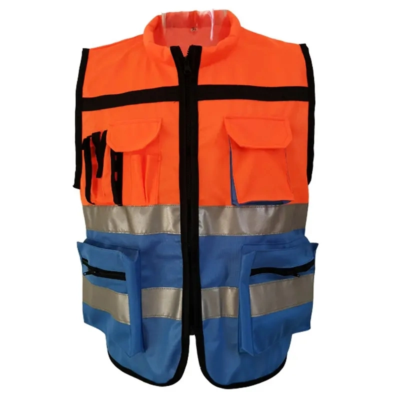 Orange Color Hivis Construction Work Custommade Safety Product PU Coating Vest