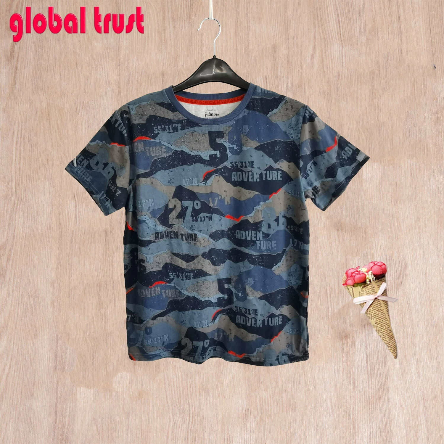 Custom Printing Unisex Kids Top Clothes Cotton Comfortable Boys Short Sleeve T Shirt