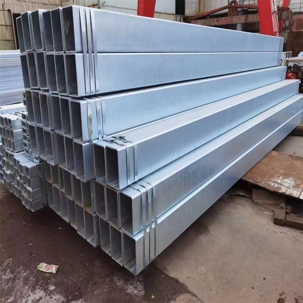 ASTM A53 A500 G. a BS 1387 St 35 Hollow Section Galvanized Square Rectangular Steel Pipe 50*60mm Rectangular/ Square Tube