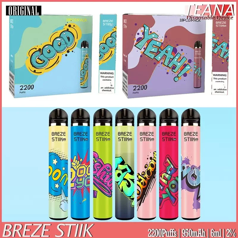 Elf одноразовые Vape Puffs пера 2% 2200 бар Breze Mega одноразовые E к прикуривателю Elf оптовой бар Интернет-кафе