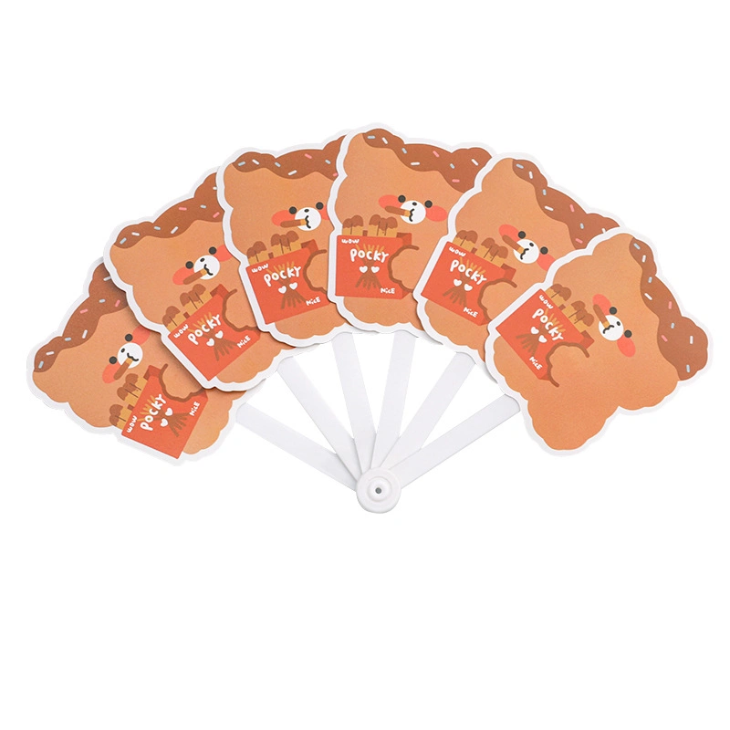 Manual Cute Cartoon Shape Held Hand Fan Printing Promotional Business Gift Plastic Hand Fan