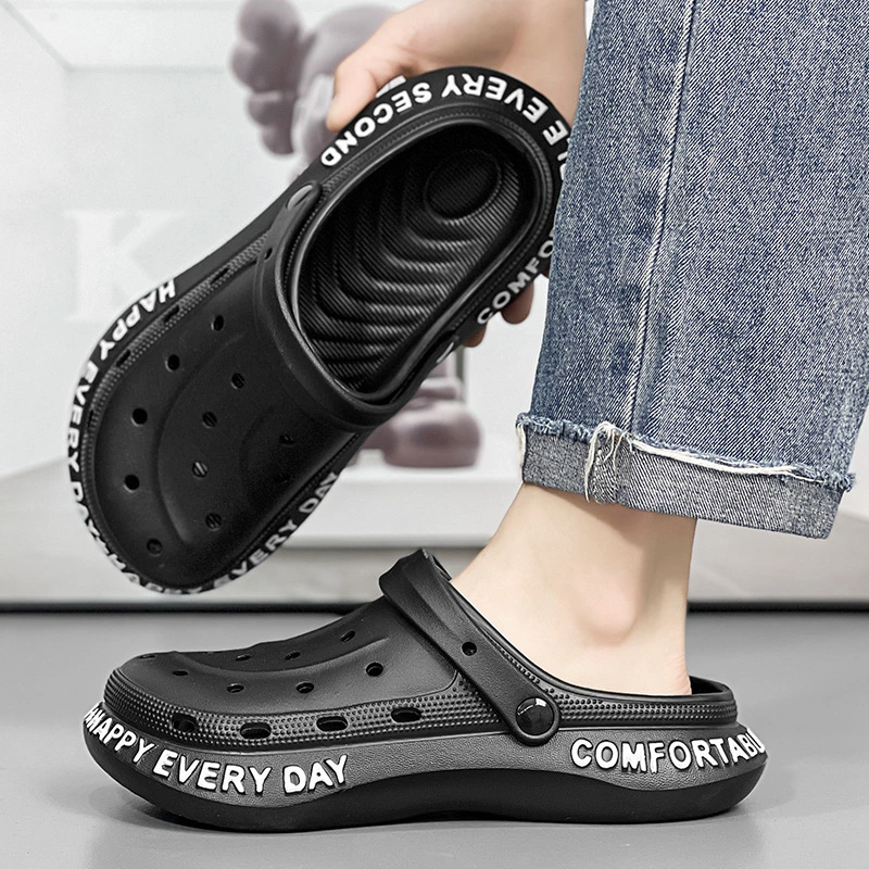 Wholesale/Supplier Lady Happy Stylish Crocs Shoes Women Home Thick EVA Sole Sandals Men's Anti-Slip Outdoor Slide Slipper