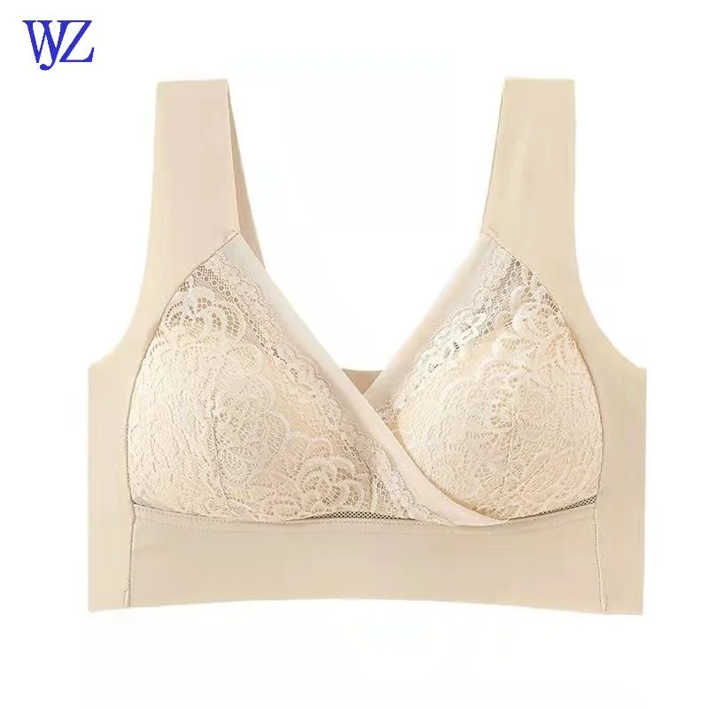 Plus Size Women's Underwear Lace Wire Free Bras Full Coverage No Back Fat Vest Bra