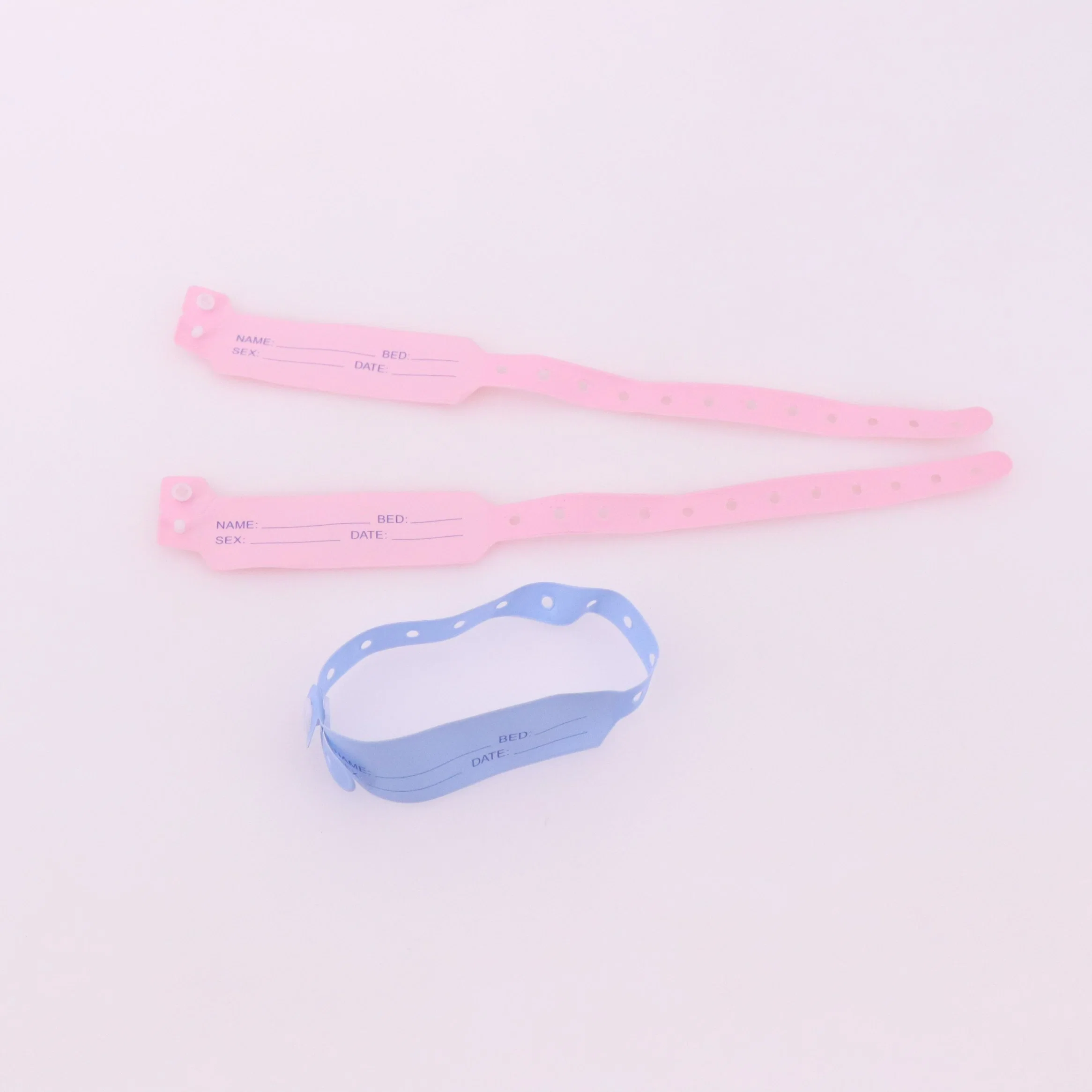 Medical Plastic ID Wristbands Hospital ID Bracelets with Button