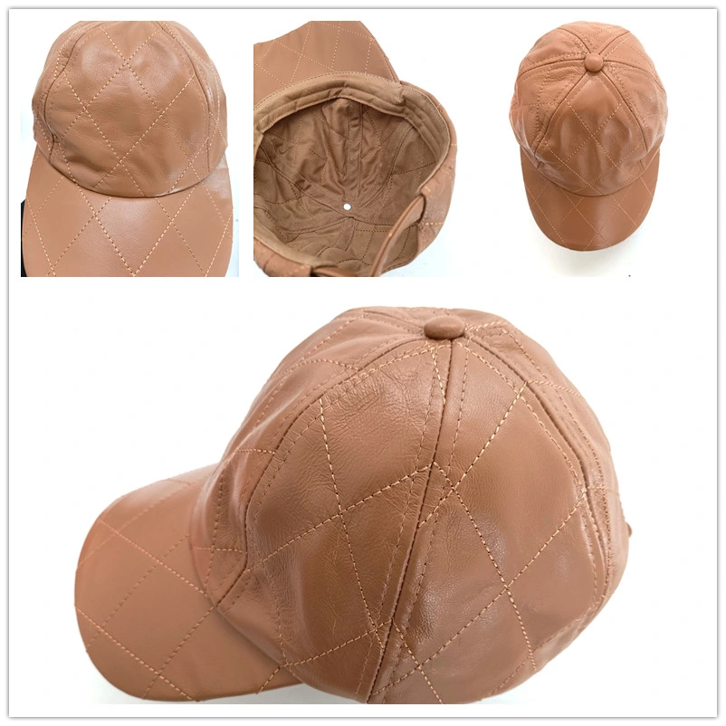 Real Leather Apparel Painter Women Bucket Hat Baseball Snapback Caps