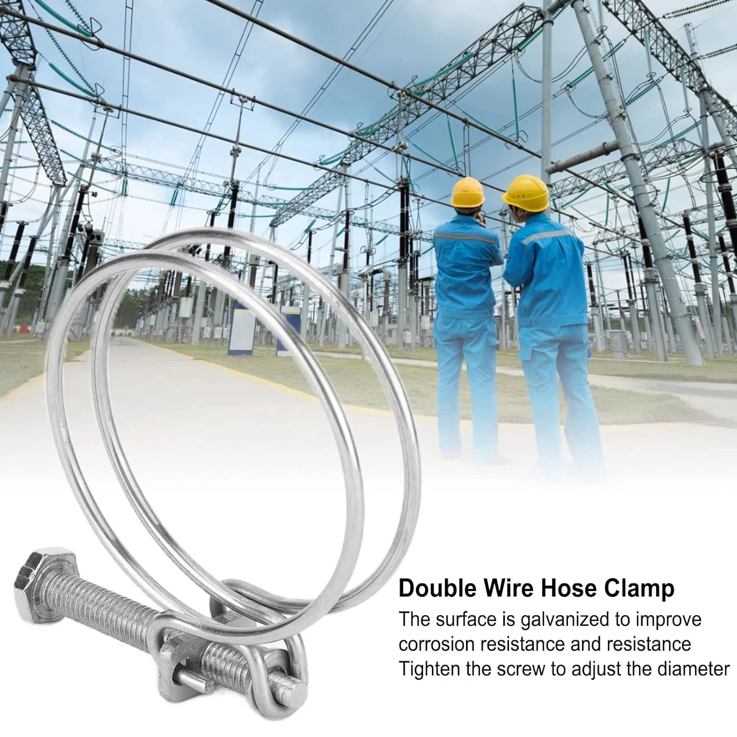 Factory Price Double Wire Clip Hose Clamp 304 Stainless Steel Pipe Clamps Adjustable 10-45mm