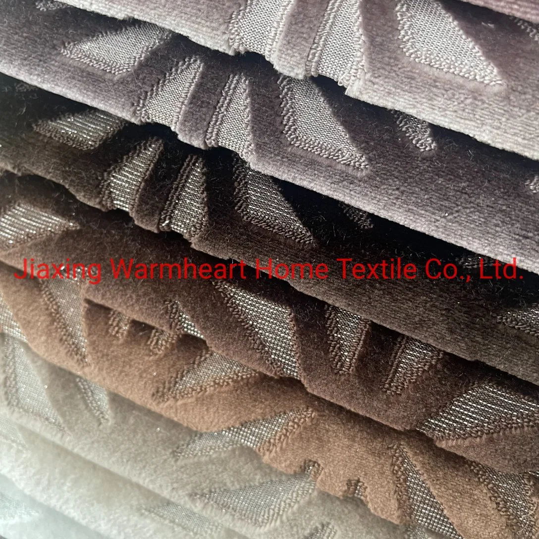 Polyester Cut Pile Jacquard Velvet Upholstery Fabric Furniture Couch Sofa Cloth Cushion Material Automotive Fabric (JAC 15)