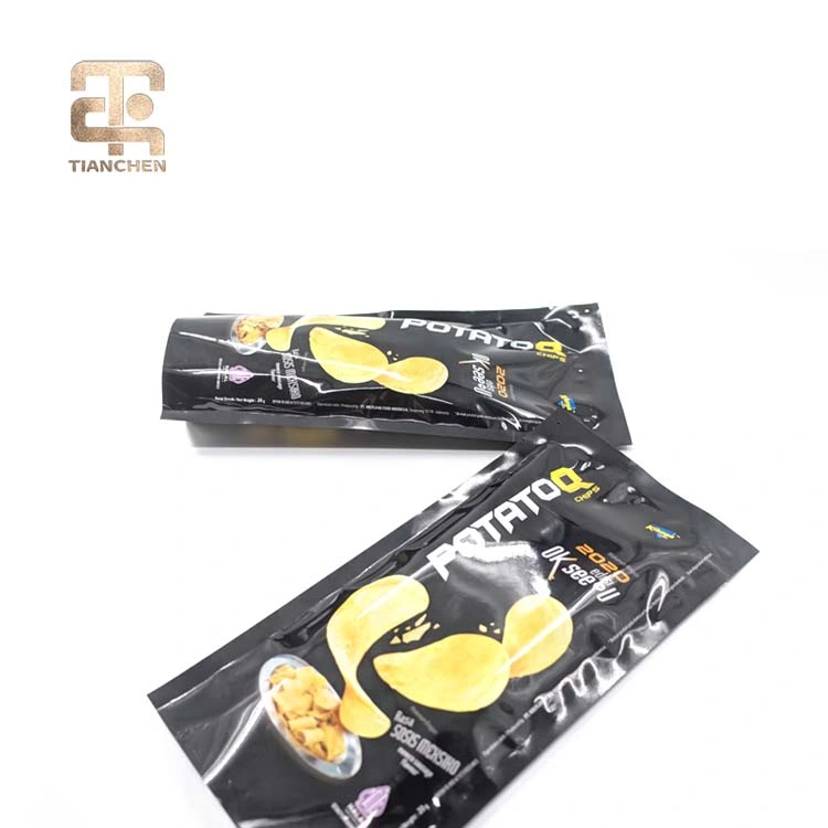 Custom Food Grade Package Bag for Snack Potato Chip Coffee Cookies Chocolate Black Plastic Bag