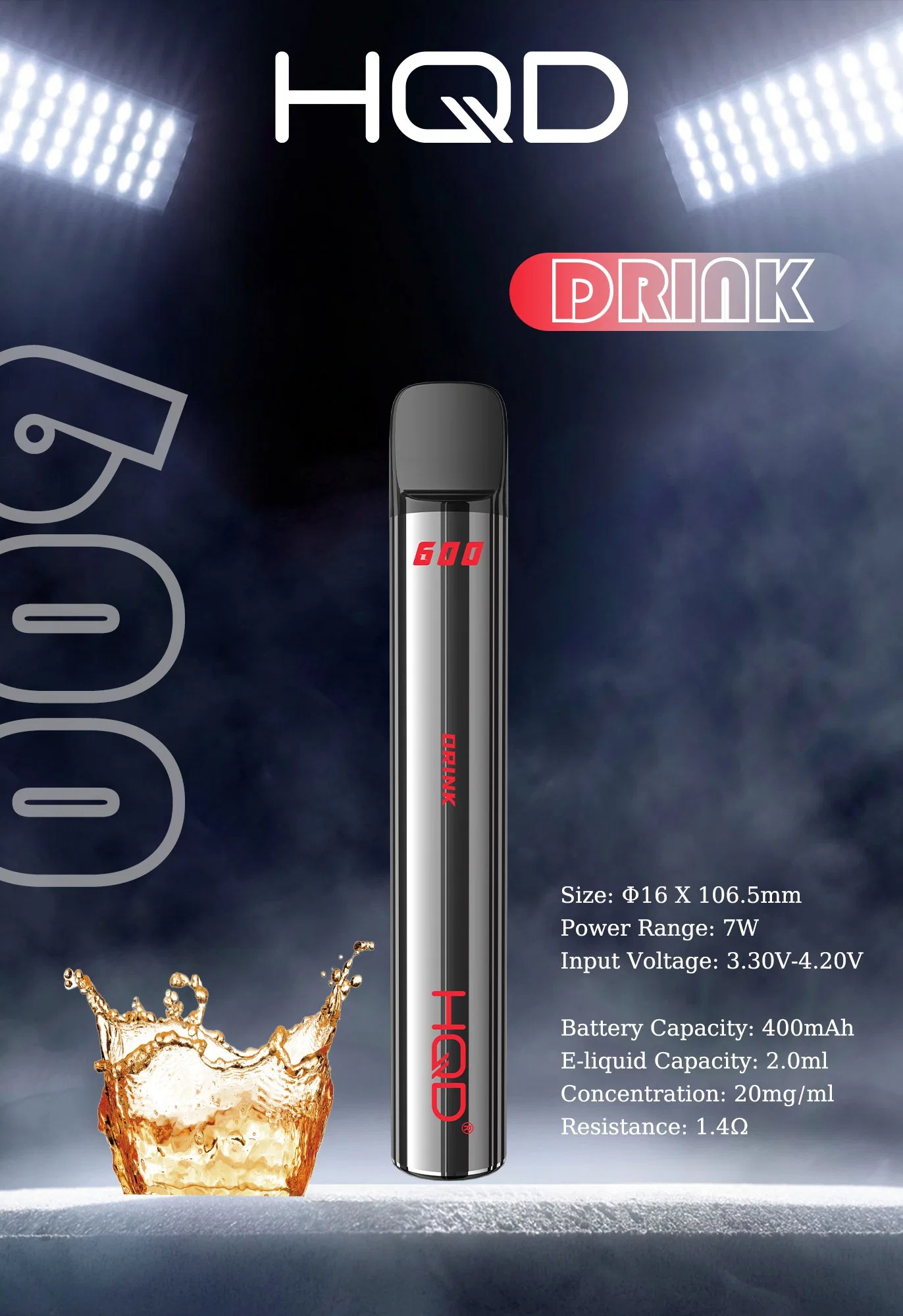 2023 New Arrival Hqd 600puffs Vape Disposable/Chargeable From Hqd in 1688 Alibaba OEM/ODM Available