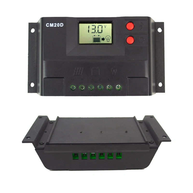 Controlador de carga solar PWM Gcsoar 50A com tempo de controlo de luz Controle a saída USB dupla