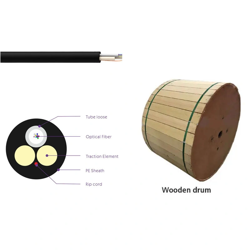 Aerial ADSS Asu 80m 120m 12fo 24fo Fiber Cable