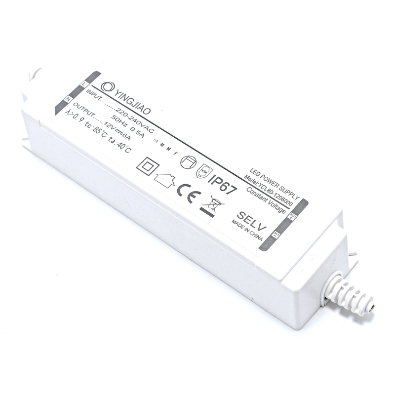 80W tensão constante da carcaça plástica 12V o Condutor LED impermeável fabricante da fonte de alimentação