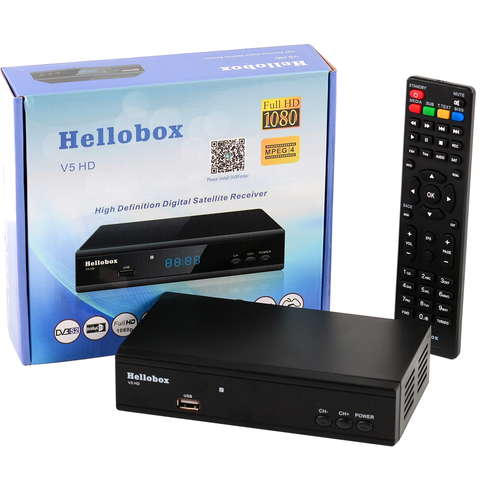 Hellobox original 8 DVB-S2 S2X T2 H. 265 WiFi integrado Auto clave Powervu Biss Am Newcam Mgcam receptor satelital Decodificador.