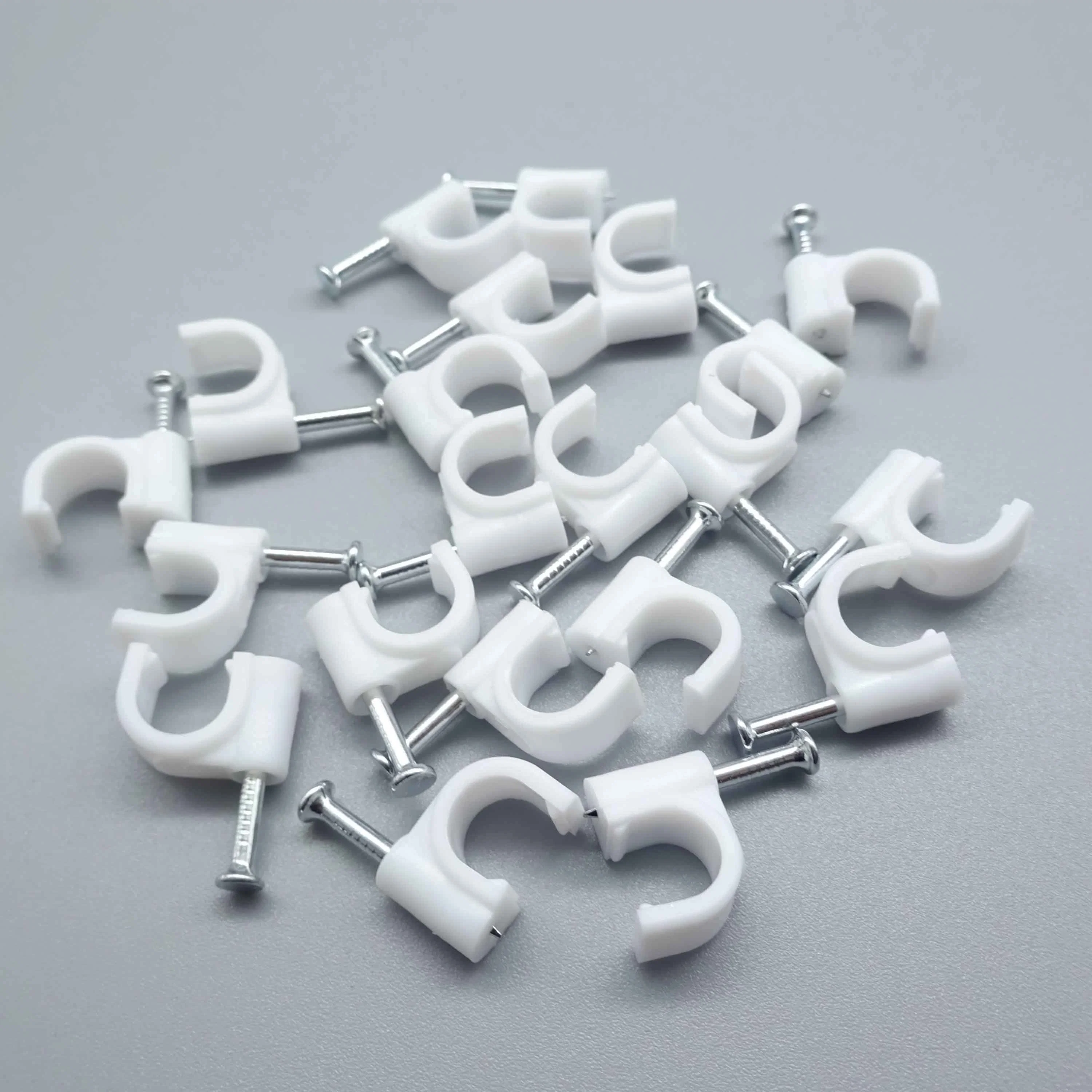 Surelink Adjustable Cable Clip Plastic Circle Steel Nail Round Clip Electrical Wire 18mm 24mm Nail Flat Cable Clamp Clip