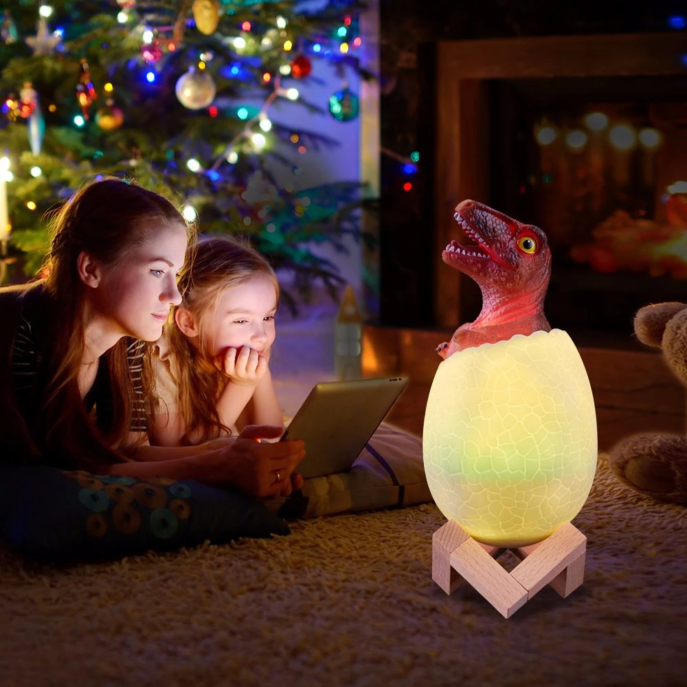 Hot Product Dinosaur 3D Touch Pat Color Lamp Egg Shape Desk Lamp