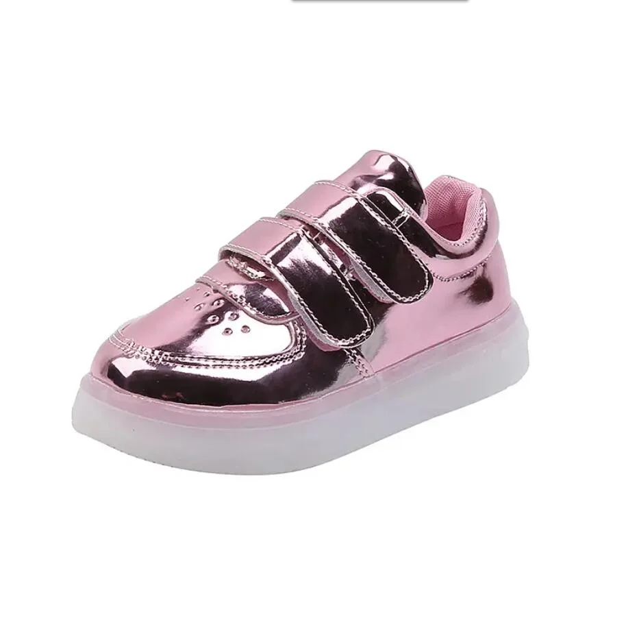 Fashion PU Leather USB LED Light Shoes