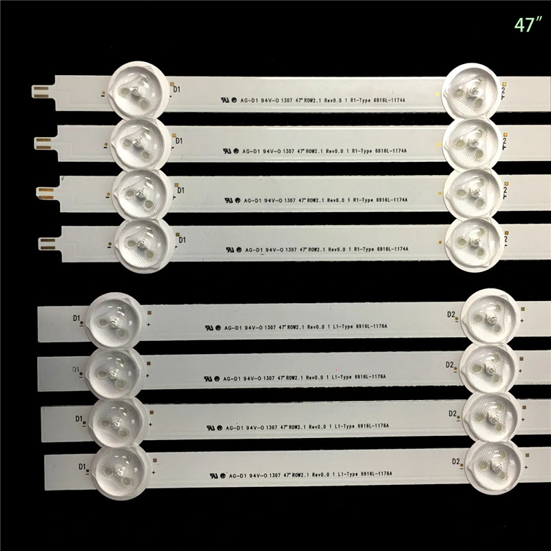 12 Piecesset New 47 for LG 4712PCS X 47 R1r2l1l2 LED Backlight Replacement Strips for LG 47ln519c 6916L-1174A 6916L-1175