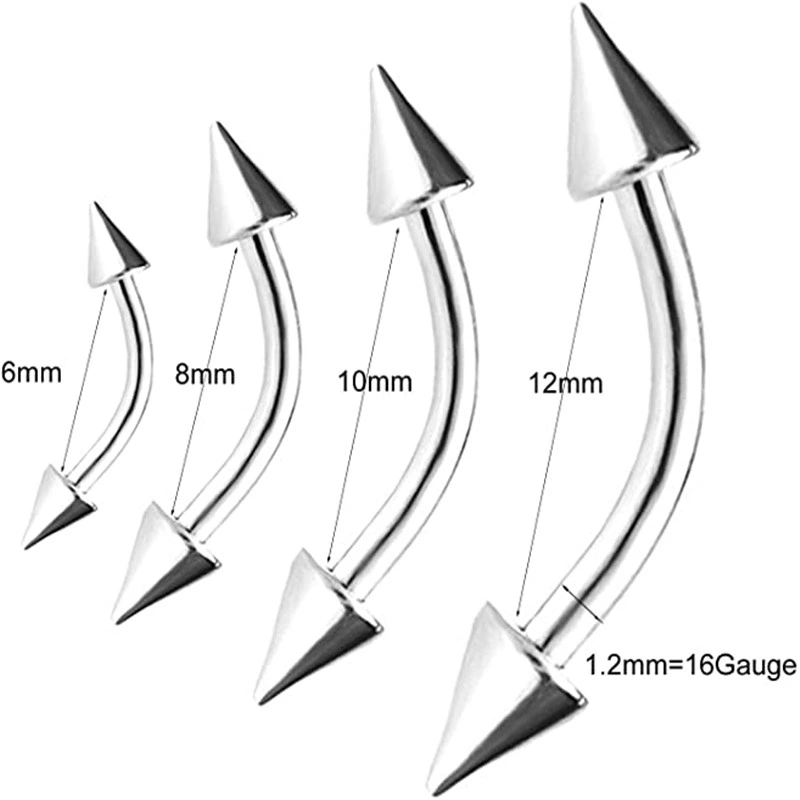 ASTM F136 do corpo dos arcos de Titânio Jóias Piercings Anéis Sobrancelhas Cones de halteres curvos