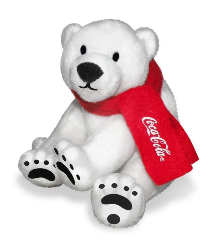 Urso polar de peluche personalizado com cachecol