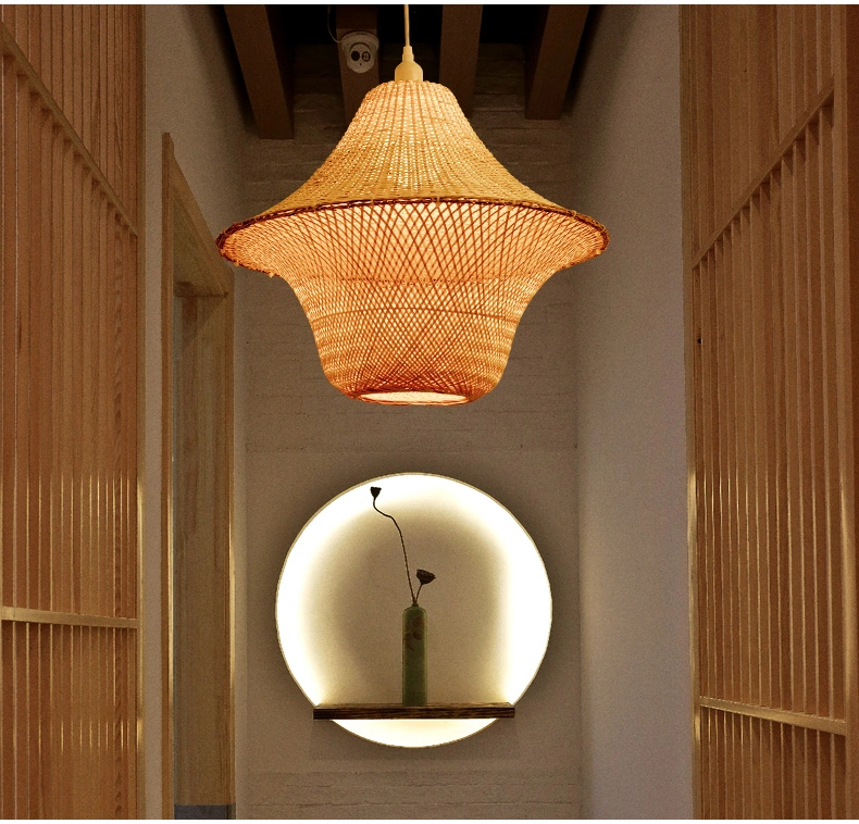 Novo Bambu artesanal Japonês Chinês Ásia popular Restaurante de cozinha sala de jantar Living Wicker Lâmpada (WH-WP-60)