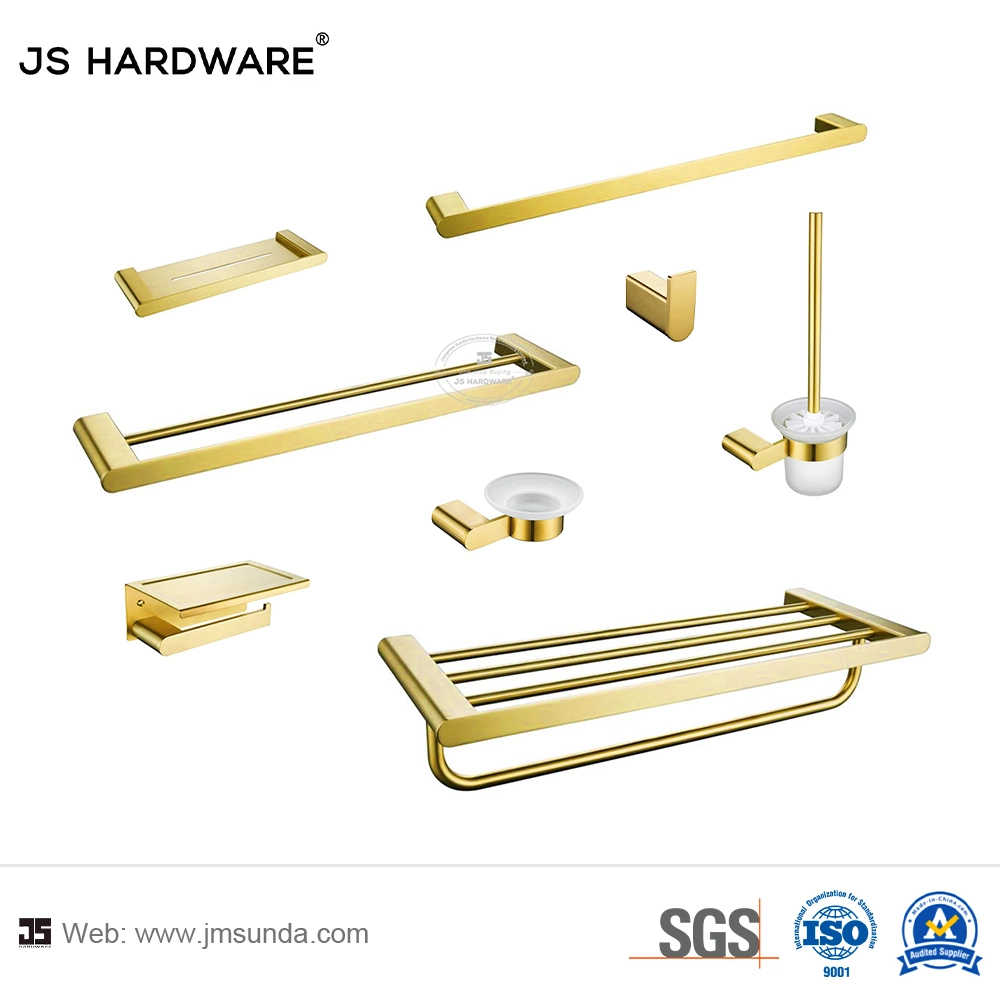 Easy Install Wall Mounted Gold Stainless Steel Soap Dish Holder Bathroom Set