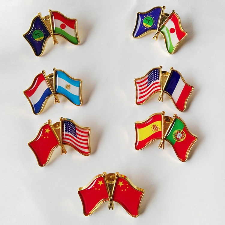 High quality/High cost performance Custom Nation Country Flag Pin Metal Lapel Collection Tourist Souvenir Pin Badge