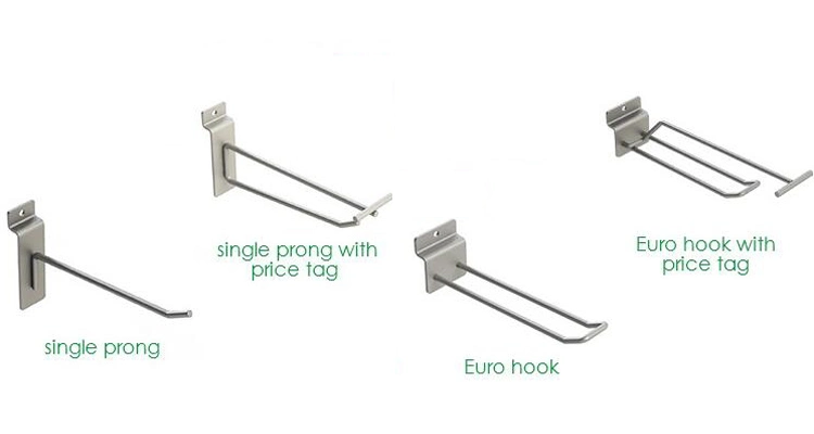 Double Lines Black White Chrome Gridwall Hooks