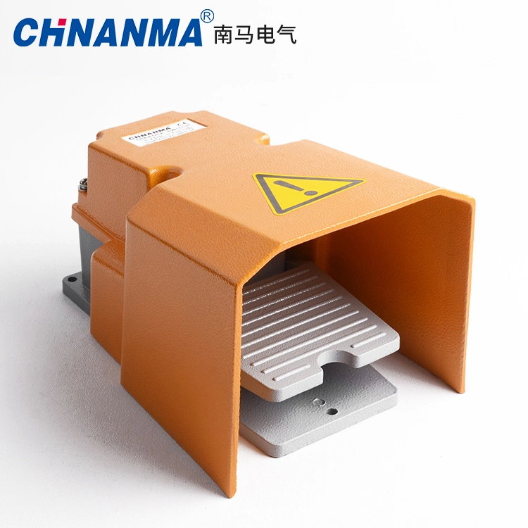 15A 250VAC Aluminium Alloy Shell Waterproof Heavy Duty Spst Auto-Reset Machine Electrical Single Foot Switch with CE