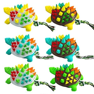 Colorful God Turtle Shaped Entertainment Function Improve Relieve Anxiety Dog Chew Toy