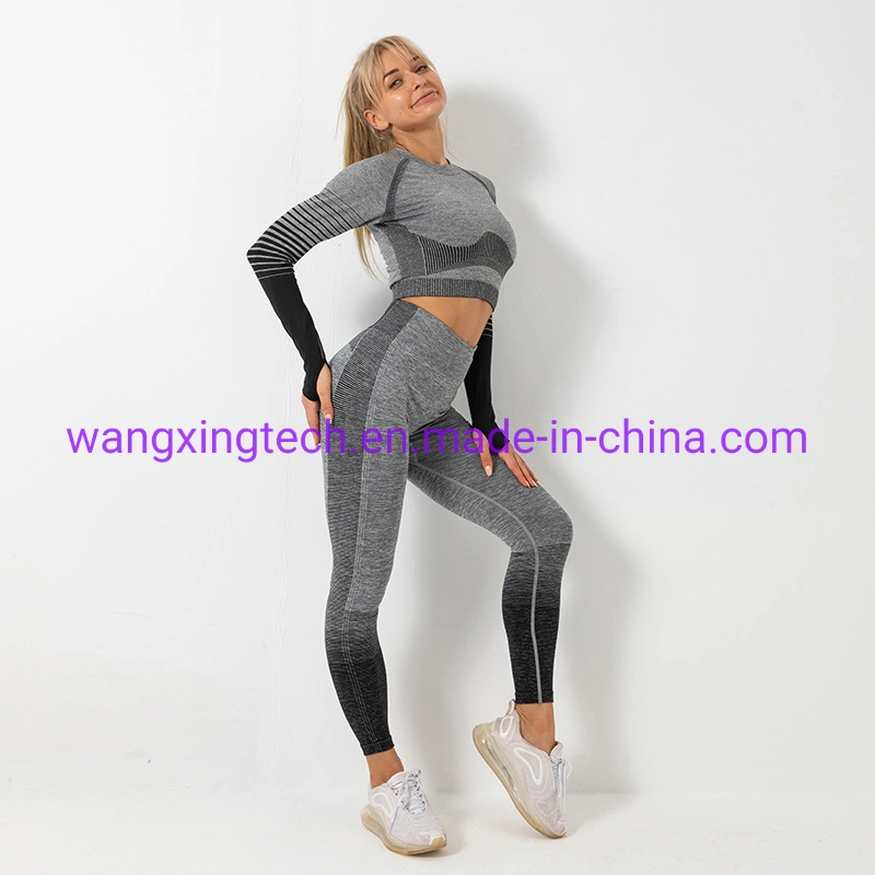 Wholesale/Supplier Seamless Yoga Clothes Two-Piece Suit Female High-Waist Butt-Lifting Quick-Drying Fitness Pants Tight Elastic Yoga Clothes