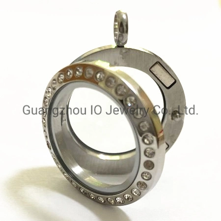 20mm 25mm 30mm 316 Stainless Steel Round Floating Glass Locket Pendant