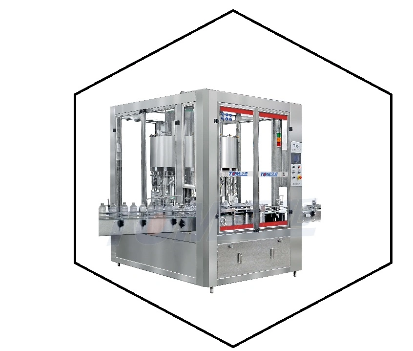 Máquina automática de llenado y empaquetado de botellas para líquidos